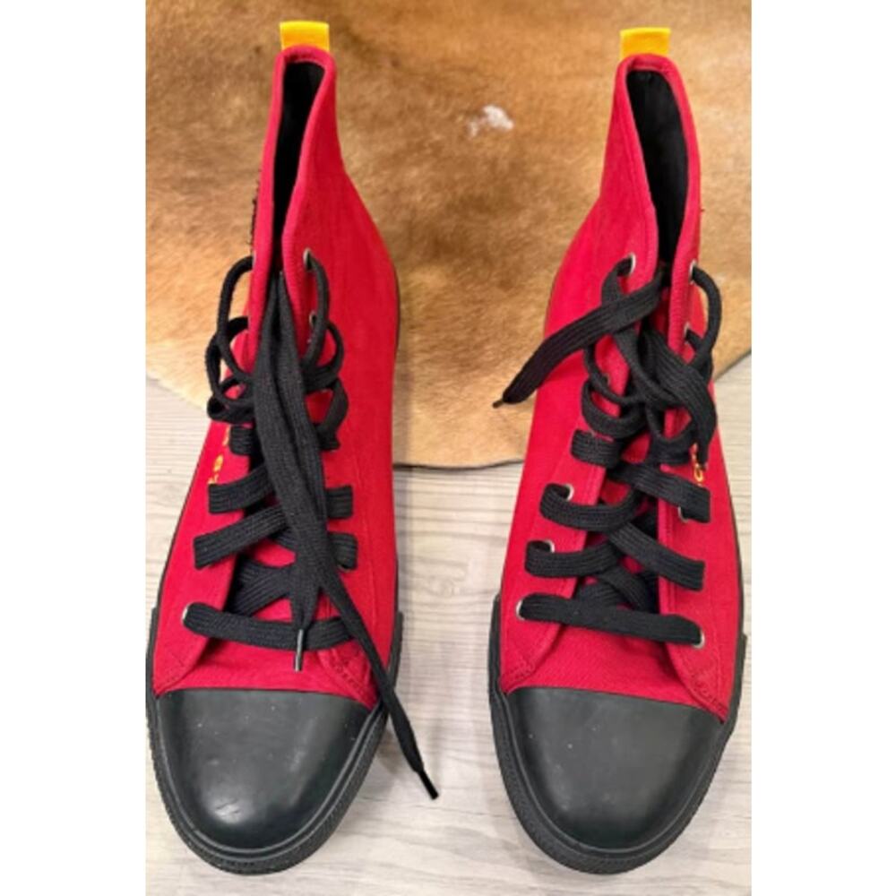 Polo 67 España Red Canvas High Top Sneakers Lace-Up Casual Shoes